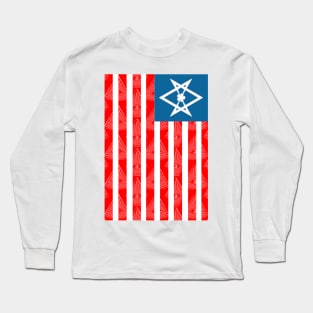 Stars And Stripes - All-Seeing Eye - Unicursal Hexagram. Long Sleeve T-Shirt